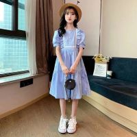 Teen Girls Summer Dress 2023 New Children College Style Clothing Kids Patchwork Casual Dresses, #7219