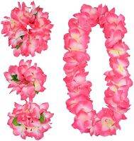 4 Pcs For Pack Hawaiian Leis Artificial Flowers Wreath For Graduation Party, Dance Party, Photo Prop in Outdoors  For Home Weeding Party