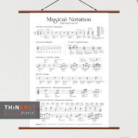 ภาพแขวนผนังสัญลักษณ์ทางดนตรี: ขาว Musical Notation: White