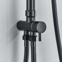 (2023ชุดฝักบัว) Rozin Thermostatic SHOWER ชุดก๊อกน้ำสีดำแยกอุณหภูมิคงที่ก๊อกห้องน้ำก๊อกผสมปริมาณน้ำฝนที่ติดผนังโครม