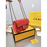 [COD](พร้อมกล่อง) Fendi Baguette กระเป๋าถือโซ่ขนาดกลางและยาว3D เนื้อ FF รูปแบบแฟชั่นกระเป๋าสะพายอารมณ์ Christmas Gift