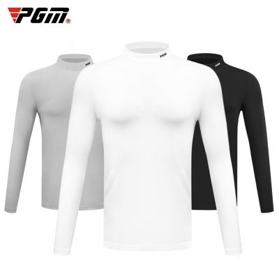 PGM Mens Golf Shirt Autumn Winter Sports Apparel Thermal Sweater Shirt For Men O-Neck Golf Sportswear Leisure T Shirt YF388