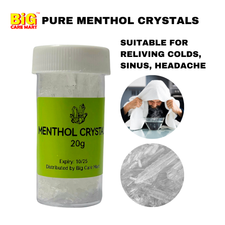 Pure Menthol Crystal for Steam Inhalation 20g by Big Care Mart for