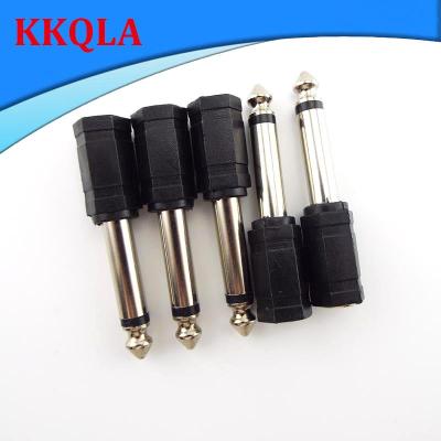QKKQLA 6.35mm 1/4" Mono Plug to 1/8" 3.5mm Jack Female Audio Converter Adapter for Headphone Microphone 5pcs