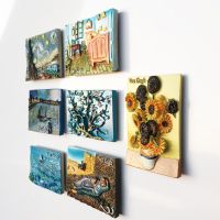 {6shop Department Store} แม่เหล็กตู้เย็นของขวัญแม่เหล็กภาพวาด3D เนเธอร์แลนด์ Van Gogh แม่เหล็กสติกเกอร์ติดตู้เย็น