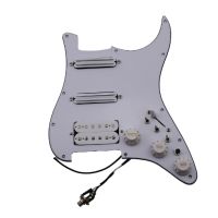 HR-Strat Guitar Prewired Pickguard Wiring Guitar Pickups Alnico V Humbucker Pickups Single Cut Features White Set For Strat Guitar