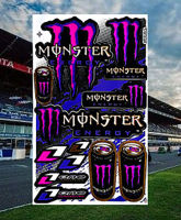 สติ๊กเกอร์แต่งซิ่ง Monster 2กระป๋อง สติ๊กเกอร์ติดรถ  สติ๊กเกอร์รถมอเตอร์ไซค์ หมวกกันน็อค รถยนต์ สติ๊กเกอร์เคลือบเงาคุณภาพดี