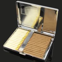 ¤❐☏ High Capacity Metal Hard Cigarette Case for 100 39;s SizeWomen 39;s Hand Rolled Cigarette Shell Cigarillo Box