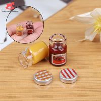2pcs/Set 1:12 Dollhouse Miniature Food Mini Strawberry Sauce Jam Honey Food For Doll Kitchen Toy Accessories