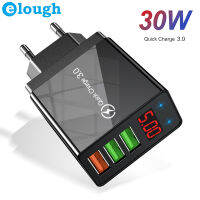 Elough 30W Quick Charge 3.0เครื่องชาร์จ USB 5V 3A ดิจิตอลสำหรับ Apple / Huawei / Xiaomi / Oppo / Vivo