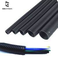 【YD】 1M Cable Sleeve Plastic Corrugated Hose Insulated Harness 4.5mm-17mm Automobile Motor Electrical Wire Protection Accessories