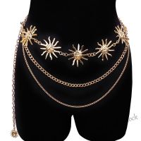 【hot sale】 △℗◙ B55 Foreign Trade Waist Chain Womens Metal SUNFLOWER Belt Body Chains European and American Elegant Adjustable Dress Waist Decorations