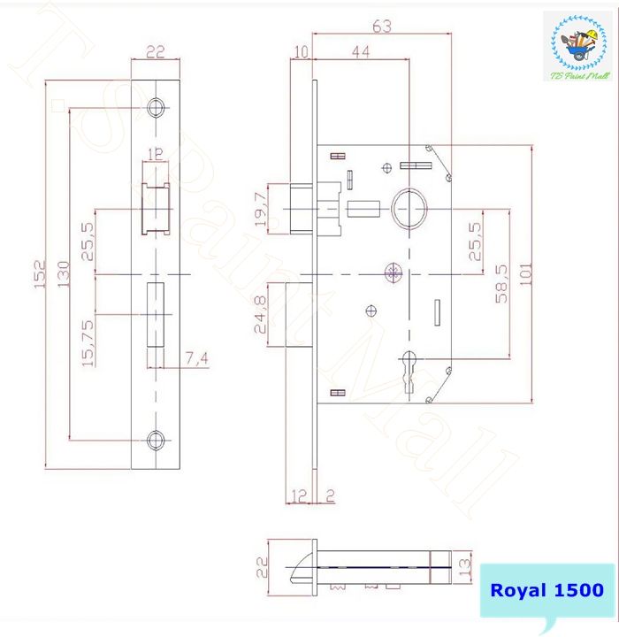 พร้อมส่ง-กุญแจเขาควาย-กุญแจประตูรั้ว-royal-1500-กุญแจประตูเหล็ก-จับประตูรั้วเหล็ก-มือจับแสตนเลส-มือจับก้านโยก-ด้ามจับสเตนเลส-แท้-100