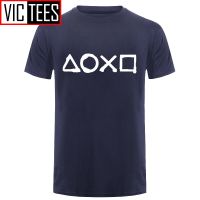 Men Cotton T Shirt Playstation Buttons Tshirt Mens Tees