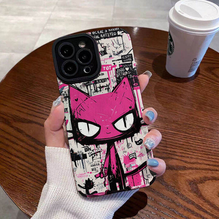 เคสโทรศัพท์หนังแมวสีชมพูคุณภาพสูงสำหรับ-iphone-14-13-pro-max-เคสโทรศัพท์12เคสโทรศัพท์11-pro-max-mini-x-xs-max-xr-6s-8-7-plus-กล้องป้องกันเคสโทรศัพท์น่ารัก