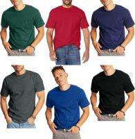 Hanes Mens Pocket or No Pocket Tshirts 6-Pack Slightly Imperfect Soft Breathable Cool Comfort Random Colors (S-3X)