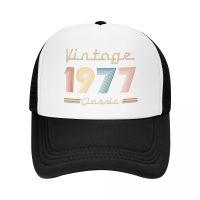 Punk Unisex Vintage 1977 Trucker Hat Adult Classic Retro 43rd Birthday Gifts Adjustable Baseball Cap Women Men Outdoor