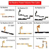 สำหรับ Realme C30 C30S C33 C31 C35 C20 C21 C11 C25S C21Y ชิ้นงอสำหรับเปลี่ยน C12 C3ปุ่มเปิดปิดสายเคเบิลงอได้ปุ่ม C25ระดับเสียงเปิดสวิตช์ปิดอะไหล่ซ่อม