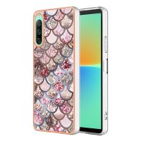 สำหรับ Sony Xperia 10 IV ไฟฟ้า IMD TPU เคสโทรศัพท์ (เกล็ดสีชมพู)