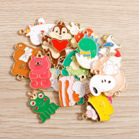 10pcs Cartoon Animal Charms for Jewelry Making Enamel Panda Rabbit Cat Dog Elephant Charms Pendants for Necklaces Earrings Gift