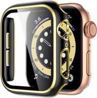 แก้ว + ฝาครอบสำหรับสายคาด Apple Watch 44มม. 40มม. 42มม. 38มม. Iwatch 6 SE 3 4 5อุปกรณ์เสริมสร้อยข้อมือ Correa Apple Watch Series 7 45มม. 41มม.