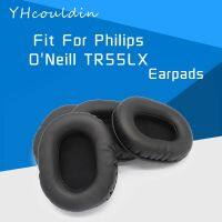 แผ่นรองหูสำหรับ Philips หูฟัง TR55LX Oneill อุปกรณ์เสริมวัสดุหนังฟองน้ำหูฟังมีรอยย่น