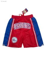 กางเกงบาสเก็ตบอล 76ers กางเกงบอลย้อนยุคกระเป๋ากางเกงบาสเก็ตบอลสีแดง Ebay