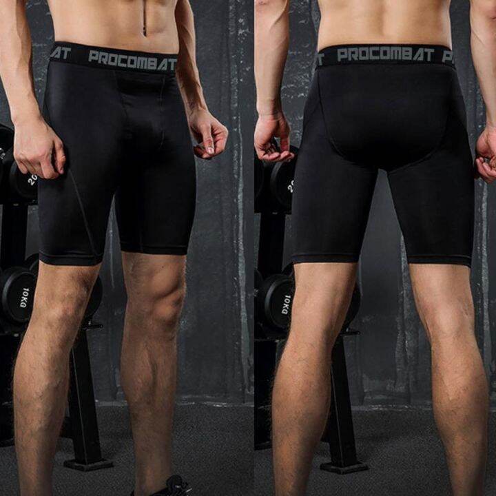 codff51906at-men-compression-fitness-shorts-quick-dry-legging-tights-gym-short-slim-fit-elastic-seluar-pendek-sukan