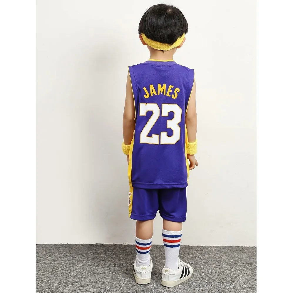 Newest NBA Los Angeles Lakers  LeBron James Kids Basketball Jersey  Suit Sets 