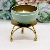 Candlestick Iron Candle Holders Retro Round Table Golden 1Pcs