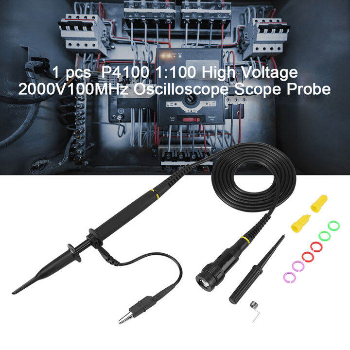 oscilloscope-clip-probe-1-ชิ้น-p4100-100x-แรงดันไฟฟ้าสูง-2kv-100mhz-มัลติมิเตอร์ทดสอบแบนด์วิดท์