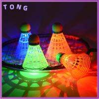 TONG 2/3/4/8Pcs ไฟสว่างขึ้น ลูกแบดมินตัน LED พลาสติกทำจากพลาสติก เรืองแสงในที่แคบ ลูกขนไก่แบดมินตัน ของใหม่ สีสันสดใส แบดมินตันไฟส่องสว่าง ใน/กลางคืนกลางแจ้ง