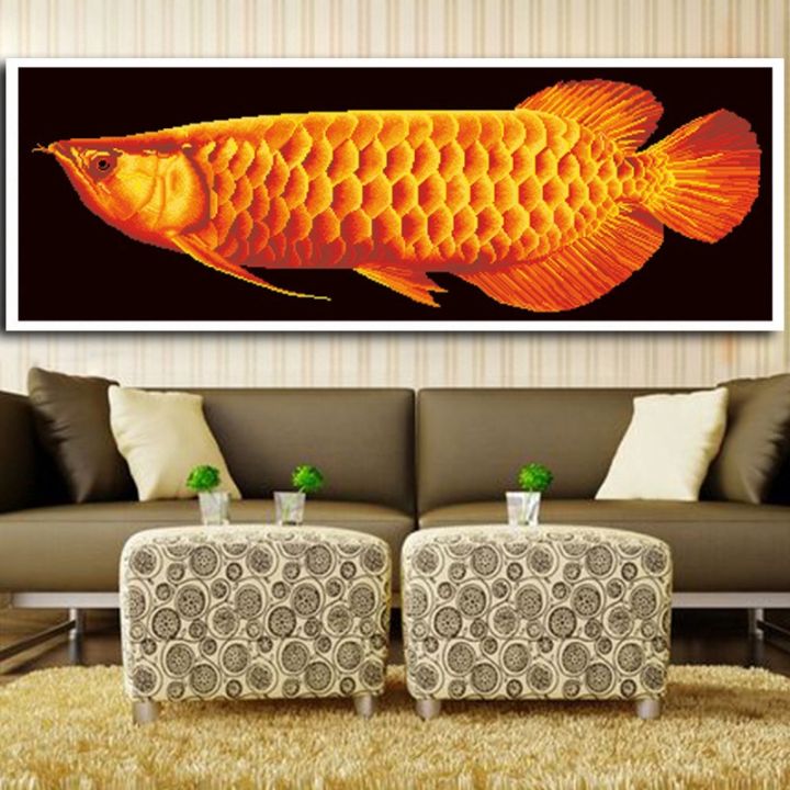 qianzehui-diy-5d-embroidery-round-diamond-arowana-fortune-fish-full-diamond-painting-cross-stitch-needlework