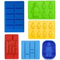 Robot Mold Chocolate Silicone Building Block Mold Ice Cube Tray for Making Melted Chocolate Fudge Jelly Dome Mousse Bread  Cake Cookie Accessories