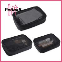 PETINAIL สีทึบผู้หญิงแบบใสสำหรับเดินทางกระเป๋าเครื่องสำอางกระเป๋าเข้าห้องน้ำตาข่าย Tas Kosmetik