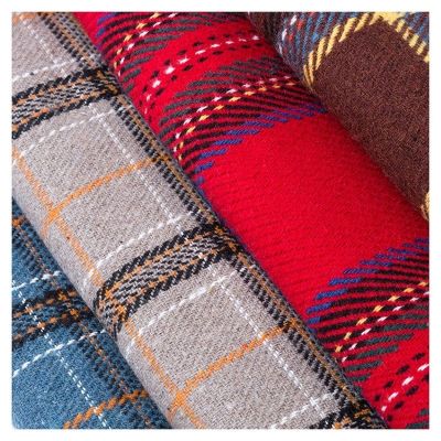 Width 150cm Soft Wool Polyester Blend Tartan Plaid Fabric Woollen Dress Trousers Outerwear Material By the Half-Metre
