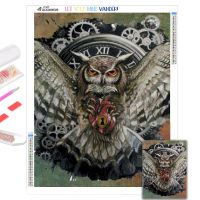 DIY 5D Diamond Painting Owl Time Totem Animal Picture Mosaic Full Diamond Embroidery With Frame Cross Stitch Set Home Decoration