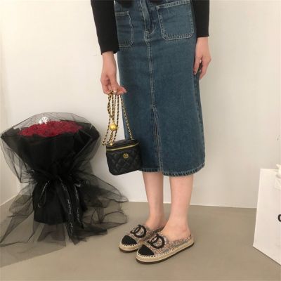 The fisherman shoes female small sweet wind spring/summer 2023 new web celebrity thick bottom one and a half and baotou drag mill shoes