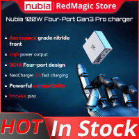 Nubia 100W Max 4พอร์ต GaN 3 Pro ที่ชาร์จพลังงานเครื่องชาร์จ Neo 3.0กับ5A 100W Dual Type-C สายข้อมูลชุดสำรวจรุ่น