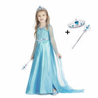 Girls Princess Party Dress Anna Elsa Cosplay Costume For Children Halloween Christmas Party Clothing Kids Fancy Birthday Vestido