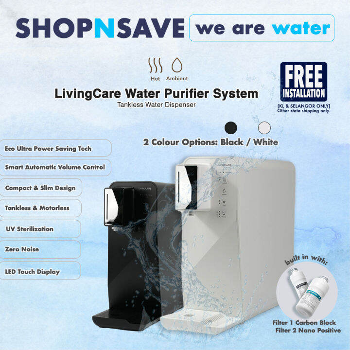 LivingCare 2 Temperature Hot / Ambient Tankless Water DIspenser (White