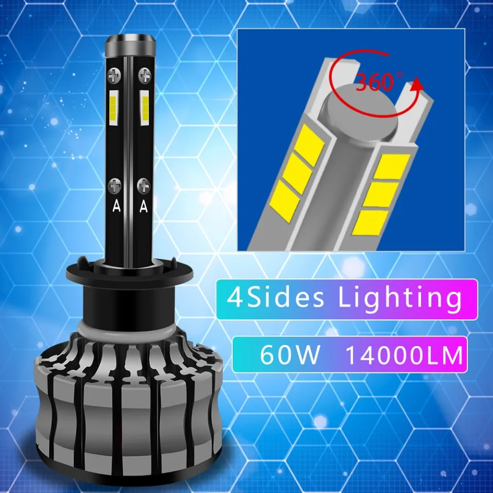 14000lm LED H7 Headlights Bulbs 360 H1 LED H11 H8 H9 9005 9006 9012 Hir2  4300K 6000K Auto Lamp Turbo H7 LED Light Cars - China LED Work Lights, Auto  Lamps