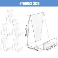 6ชิ้นขาตั้งชั้นวางอะคริลิกใสแบบใสขาตั้งหนังสืออะคริลิคใช้ซ้ำได้ขาตั้งหนังสืออะคริลิกแท่นวางโชว์หนังสือสำหรับอัลบั้มงานศิลปะ