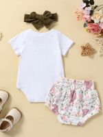 Baby Girl Summer Outfits Sleeveless Crew Neck Tank Tops Floral Print Shorts Headband 3Pcs Suit for 0-18M lnfant Baby  by Hs2023