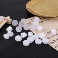 【cw】 2pcs Chinese style Ancient jade pumpkin beads lotus flower bud crystal glass core hairpin pendant tassel accessories