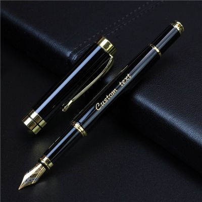 ZZOOI Exquisite Fountain Pen customized engraving text LOGO Office Roller Pen 0.5mm Black ink school student stationery gift pen