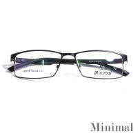 กรอบแว่นตา สำหรับตัดเลนส์ แว่นสายตา แว่นตา รุ่นMinimal 89078 สีดำด้าน กรอบเต็ม ทรงเหลี่ยม ขาข้อต่อ วัสดุ สแตนเลส สตีล  รับตัดเลนส์ทุกชนิด