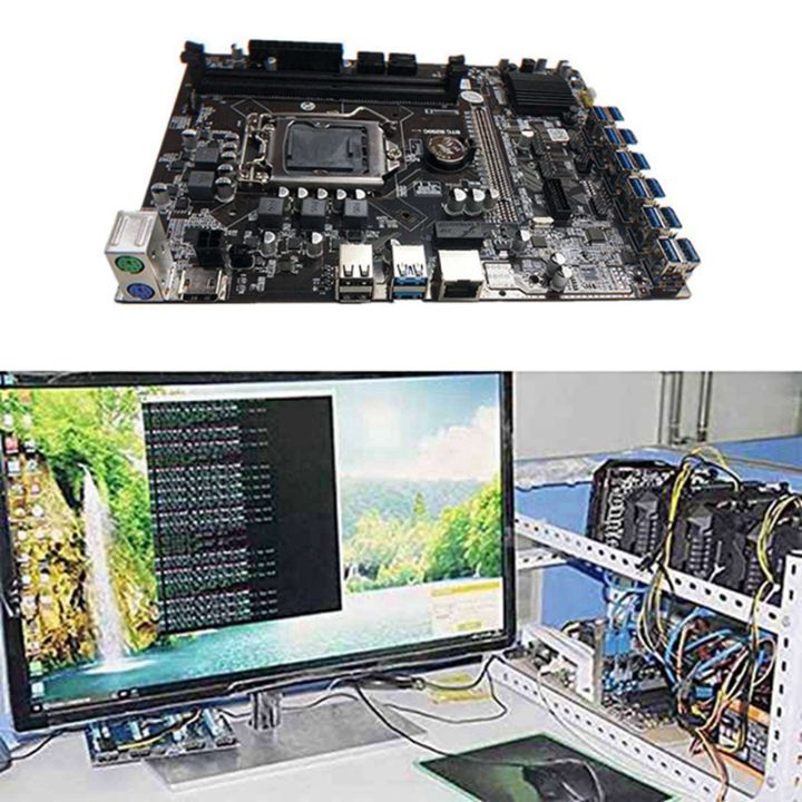 b250c-mining-motherboard-with-4pin-ide-to-sata-cable-hd-to-vga-cable-12-pcie-to-usb3-0-gpu-slot-lga1151-support-ddr4-ram