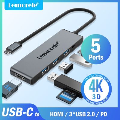 Lemorele 5-In-1ยูเอสบีฮับยูเอสบี C แท่นวางมือถือ HDMI 4K PD 100W Dock สำหรับ MacBook Pro iPad Pro Samsung Galaxy Note 10 S10 Feona
