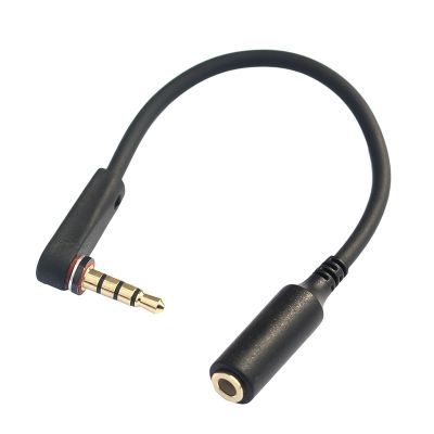 3.5mm  jack Male to Female Extension stereo Audio Cable 15cm 90 Degree Angled Black color Cables